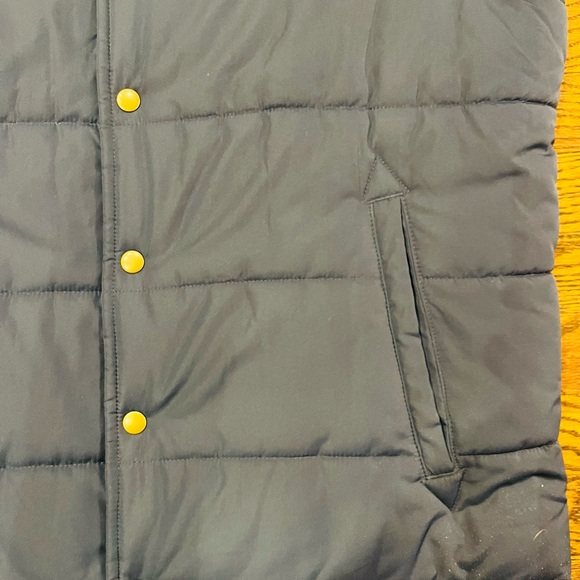 J.Crew Authentic Outerwear Navy/Tan Corduroy Puffer Vest - Picture 4 of 7